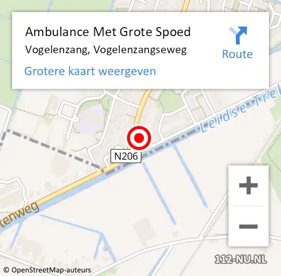 Locatie op kaart van de 112 melding: Ambulance Met Grote Spoed Naar Vogelenzang, Vogelenzangseweg op 4 februari 2022 08:35