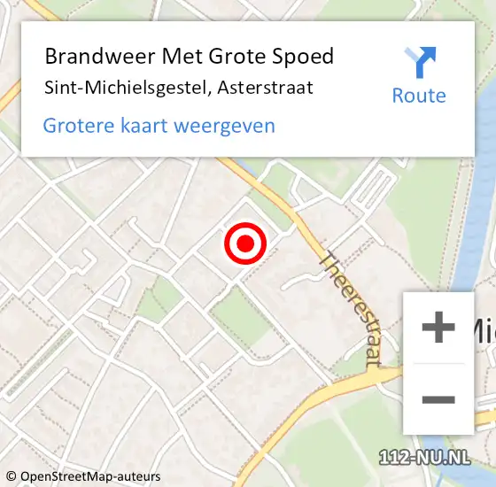 Locatie op kaart van de 112 melding: Brandweer Met Grote Spoed Naar Sint-Michielsgestel, Asterstraat op 4 februari 2022 09:02