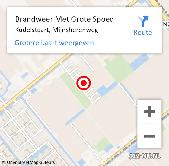 Locatie op kaart van de 112 melding: Brandweer Met Grote Spoed Naar Kudelstaart, Mijnsherenweg op 4 februari 2022 09:17