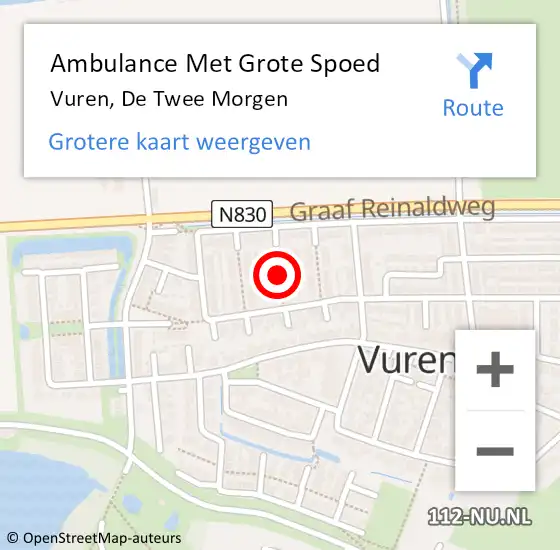 Locatie op kaart van de 112 melding: Ambulance Met Grote Spoed Naar Vuren, De Twee Morgen op 4 februari 2022 09:33