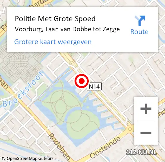 Locatie op kaart van de 112 melding: Politie Met Grote Spoed Naar Voorburg, Laan van Dobbe tot Zegge op 4 februari 2022 09:54