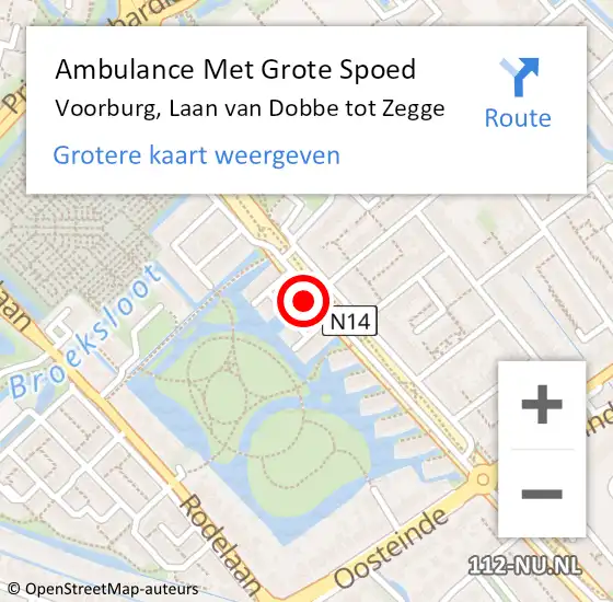 Locatie op kaart van de 112 melding: Ambulance Met Grote Spoed Naar Voorburg, Laan van Dobbe tot Zegge op 4 februari 2022 09:55