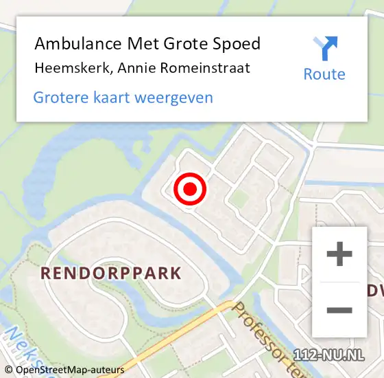 Locatie op kaart van de 112 melding: Ambulance Met Grote Spoed Naar Heemskerk, Annie Romeinstraat op 4 februari 2022 10:34