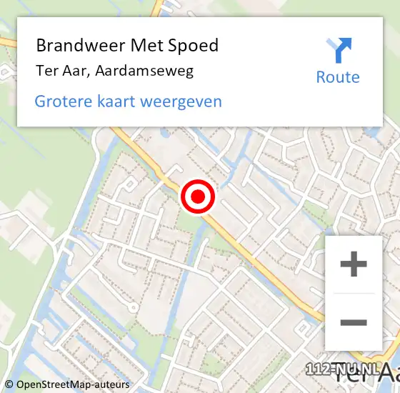 Locatie op kaart van de 112 melding: Brandweer Met Spoed Naar Ter Aar, Aardamseweg op 4 februari 2022 11:17