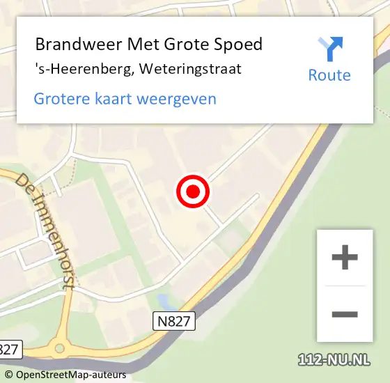 Locatie op kaart van de 112 melding: Brandweer Met Grote Spoed Naar 's-Heerenberg, Weteringstraat op 4 februari 2022 12:17