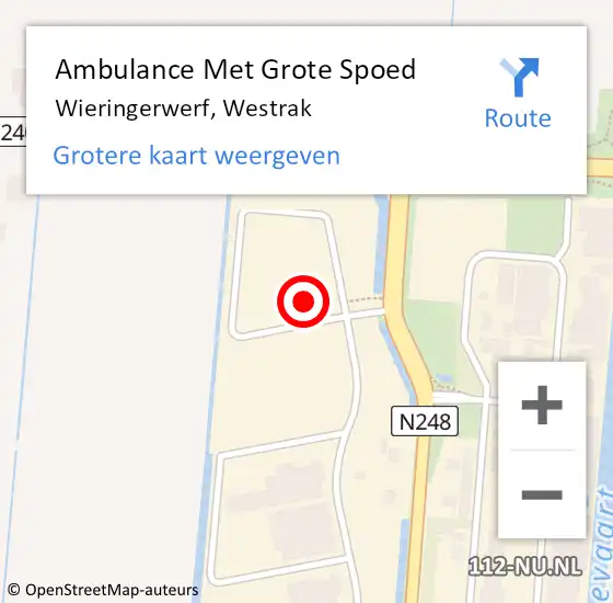 Locatie op kaart van de 112 melding: Ambulance Met Grote Spoed Naar Wieringerwerf, Westrak op 4 februari 2022 12:23