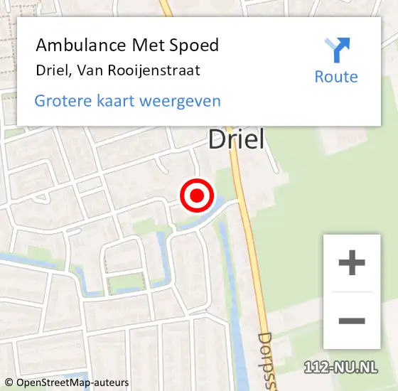 Locatie op kaart van de 112 melding: Ambulance Met Spoed Naar Driel, Van Rooijenstraat op 4 februari 2022 12:24