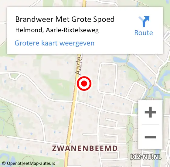 Locatie op kaart van de 112 melding: Brandweer Met Grote Spoed Naar Helmond, Aarle-Rixtelseweg op 4 februari 2022 12:27