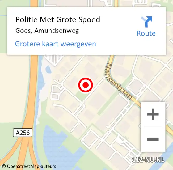 Locatie op kaart van de 112 melding: Politie Met Grote Spoed Naar Goes, Amundsenweg op 4 februari 2022 13:07