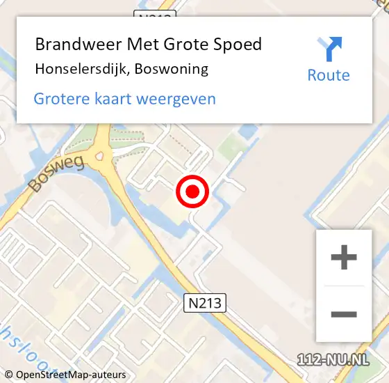 Locatie op kaart van de 112 melding: Brandweer Met Grote Spoed Naar Honselersdijk, Boswoning op 4 februari 2022 13:09