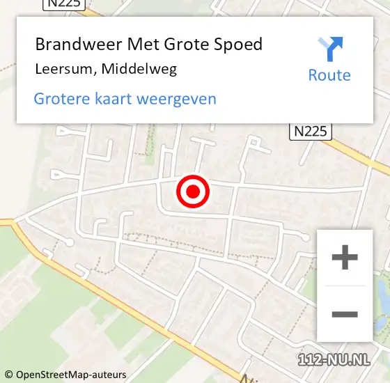 Locatie op kaart van de 112 melding: Brandweer Met Grote Spoed Naar Leersum, Middelweg op 4 februari 2022 13:40