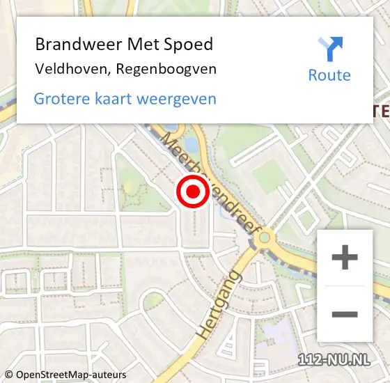 Locatie op kaart van de 112 melding: Brandweer Met Spoed Naar Veldhoven, Regenboogven op 4 februari 2022 14:02