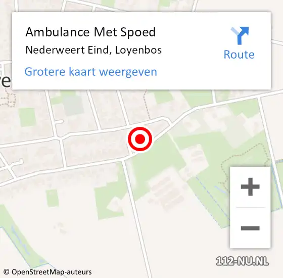 Locatie op kaart van de 112 melding: Ambulance Met Spoed Naar Nederweert Eind, Loyenbos op 4 februari 2022 14:06