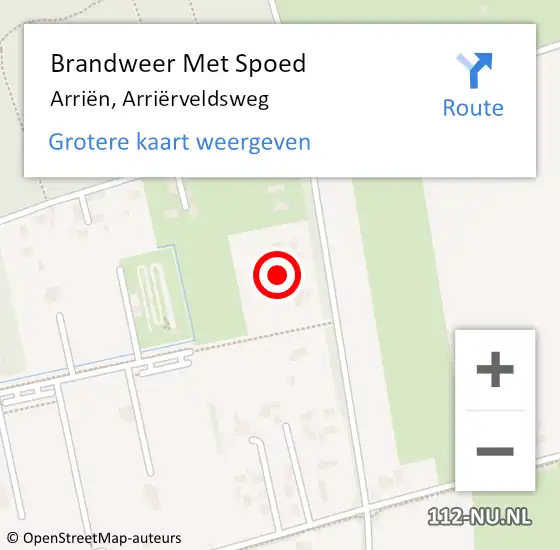 Locatie op kaart van de 112 melding: Brandweer Met Spoed Naar Arriën, Arriërveldsweg op 4 februari 2022 14:25