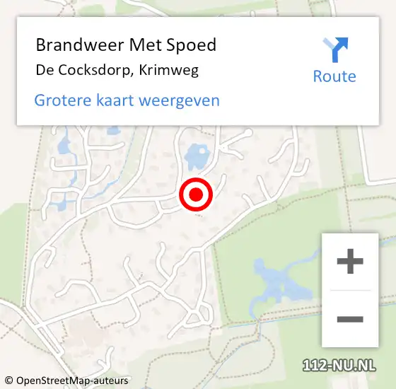 Locatie op kaart van de 112 melding: Brandweer Met Spoed Naar De Cocksdorp, Krimweg op 4 februari 2022 14:48