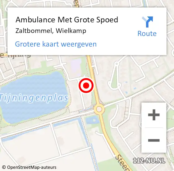 Locatie op kaart van de 112 melding: Ambulance Met Grote Spoed Naar Zaltbommel, Wielkamp op 4 februari 2022 14:48