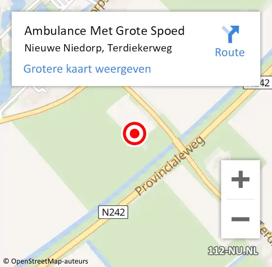 Locatie op kaart van de 112 melding: Ambulance Met Grote Spoed Naar Nieuwe Niedorp, Terdiekerweg op 4 februari 2022 15:25