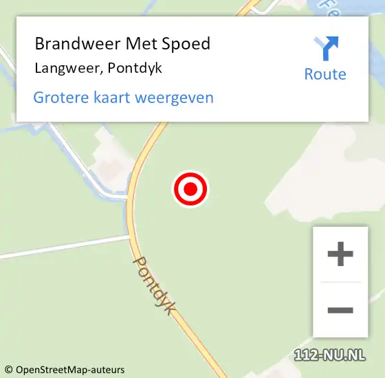 Locatie op kaart van de 112 melding: Brandweer Met Spoed Naar Langweer, Pontdyk op 4 februari 2022 15:36