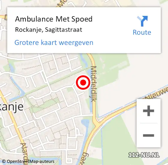 Locatie op kaart van de 112 melding: Ambulance Met Spoed Naar Rockanje, Sagittastraat op 4 februari 2022 17:36