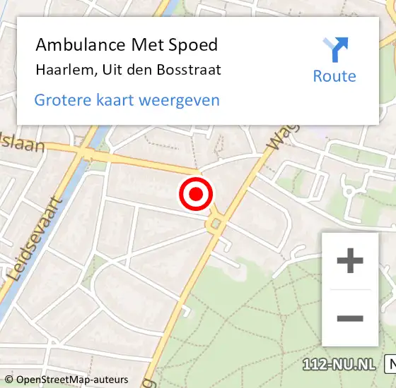 Locatie op kaart van de 112 melding: Ambulance Met Spoed Naar Haarlem, Uit den Bosstraat op 4 februari 2022 17:46