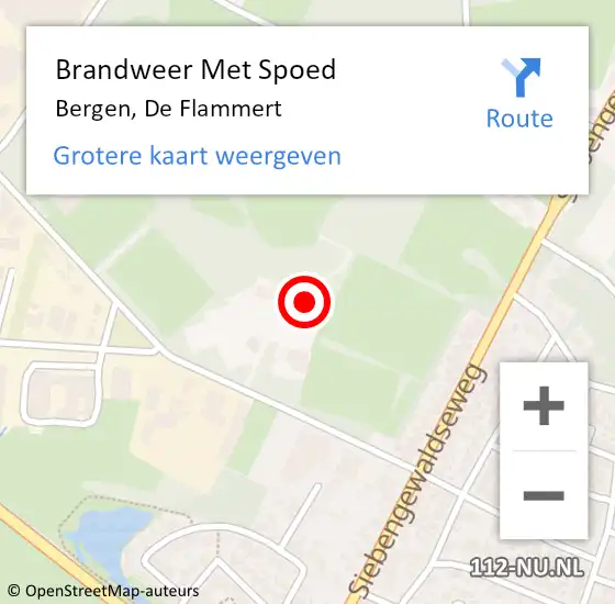 Locatie op kaart van de 112 melding: Brandweer Met Spoed Naar Bergen, De Flammert op 4 februari 2022 18:47