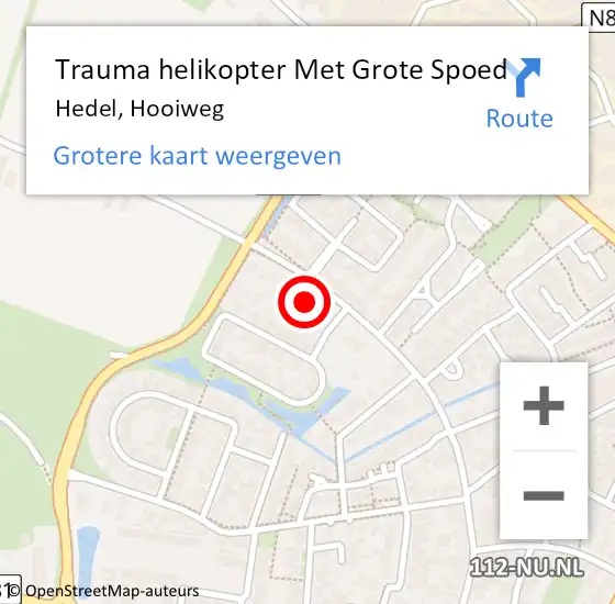 Locatie op kaart van de 112 melding: Trauma helikopter Met Grote Spoed Naar Hedel, Hooiweg op 4 februari 2022 18:51