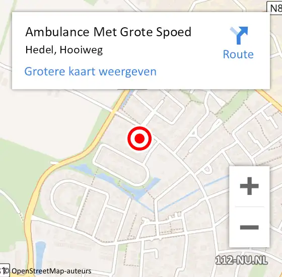 Locatie op kaart van de 112 melding: Ambulance Met Grote Spoed Naar Hedel, Hooiweg op 4 februari 2022 18:52