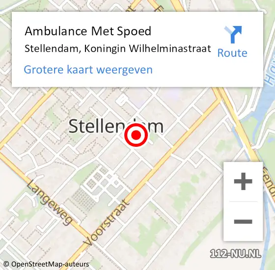 Locatie op kaart van de 112 melding: Ambulance Met Spoed Naar Stellendam, Koningin Wilhelminastraat op 4 februari 2022 18:57