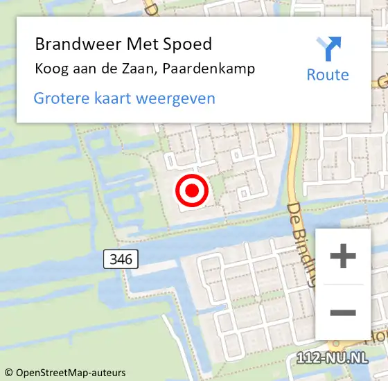 Locatie op kaart van de 112 melding: Brandweer Met Spoed Naar Koog aan de Zaan, Paardenkamp op 4 februari 2022 20:13