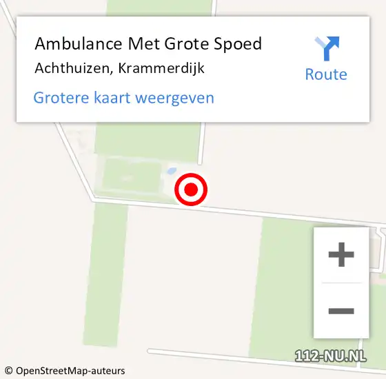 Locatie op kaart van de 112 melding: Ambulance Met Grote Spoed Naar Achthuizen, Krammerdijk op 4 februari 2022 21:43