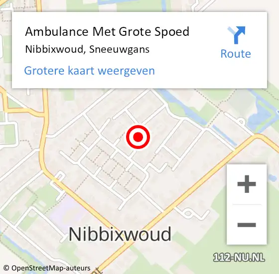 Locatie op kaart van de 112 melding: Ambulance Met Grote Spoed Naar Nibbixwoud, Sneeuwgans op 4 februari 2022 21:51