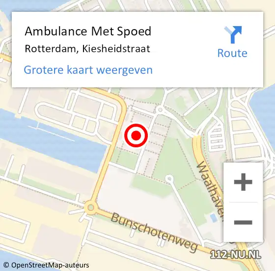 Locatie op kaart van de 112 melding: Ambulance Met Spoed Naar Rotterdam, Kiesheidstraat op 4 februari 2022 22:09