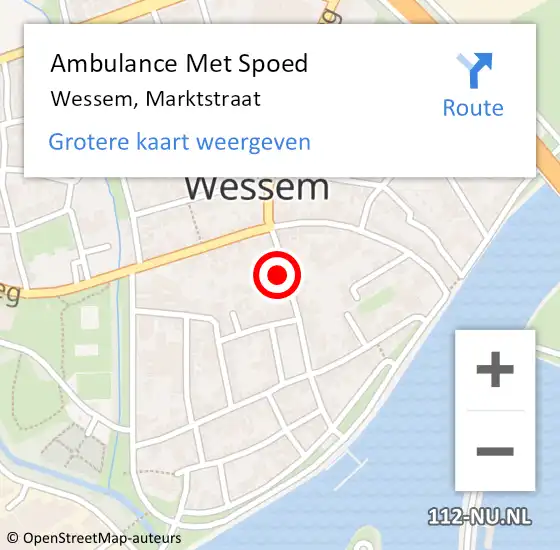 Locatie op kaart van de 112 melding: Ambulance Met Spoed Naar Wessem, Marktstraat op 7 juli 2014 12:17