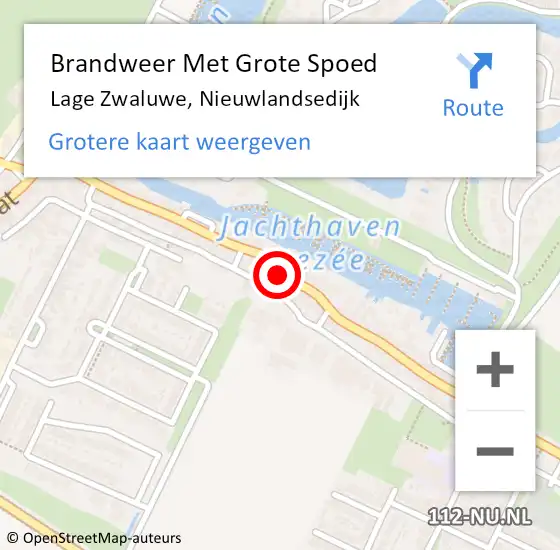 Locatie op kaart van de 112 melding: Brandweer Met Grote Spoed Naar Lage Zwaluwe, Nieuwlandsedijk op 4 februari 2022 22:43