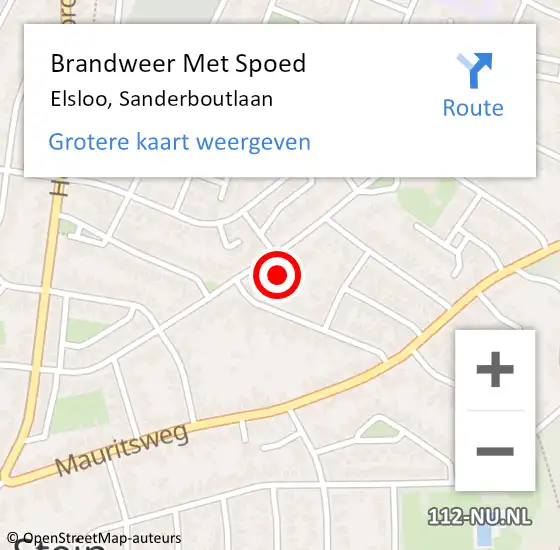 Locatie op kaart van de 112 melding: Brandweer Met Spoed Naar Elsloo, Sanderboutlaan op 4 februari 2022 23:07