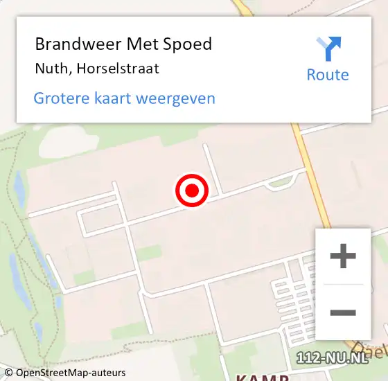 Locatie op kaart van de 112 melding: Brandweer Met Spoed Naar Nuth, Horselstraat op 5 februari 2022 01:15