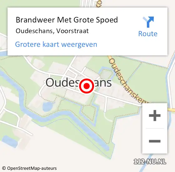 Locatie op kaart van de 112 melding: Brandweer Met Grote Spoed Naar Oudeschans, Voorstraat op 5 februari 2022 01:37