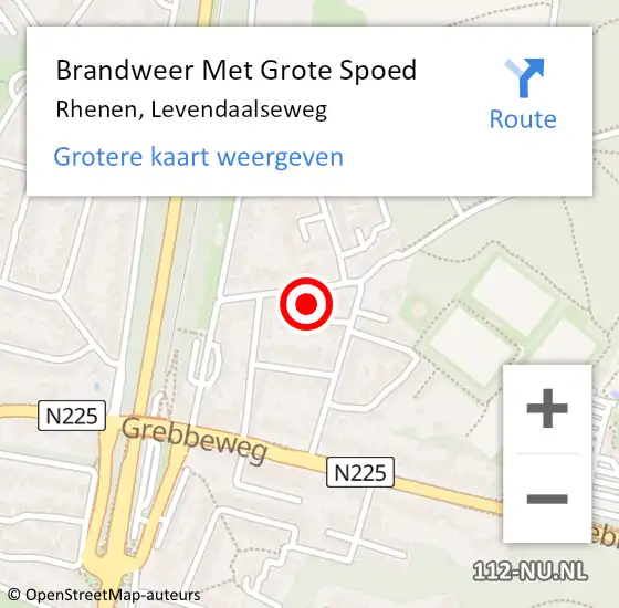 Locatie op kaart van de 112 melding: Brandweer Met Grote Spoed Naar Rhenen, Levendaalseweg op 5 februari 2022 01:53