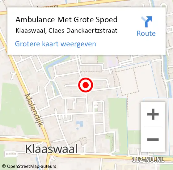 Locatie op kaart van de 112 melding: Ambulance Met Grote Spoed Naar Klaaswaal, Claes Danckaertzstraat op 5 februari 2022 03:53