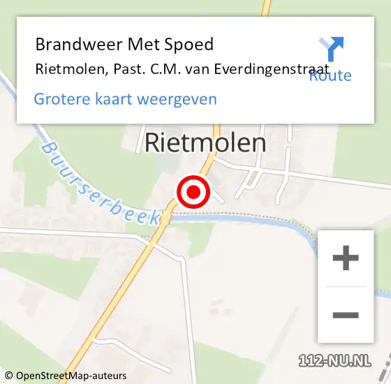 Locatie op kaart van de 112 melding: Brandweer Met Spoed Naar Rietmolen, Past. C.M. van Everdingenstraat op 5 februari 2022 04:28