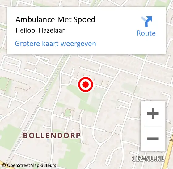 Locatie op kaart van de 112 melding: Ambulance Met Spoed Naar Heiloo, Hazelaar op 5 februari 2022 04:34