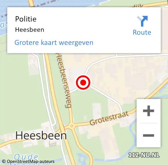 Locatie op kaart van de 112 melding: Politie Heesbeen op 5 februari 2022 06:37