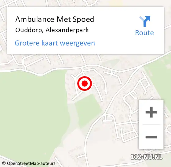 Locatie op kaart van de 112 melding: Ambulance Met Spoed Naar Ouddorp, Alexanderpark op 5 februari 2022 06:52