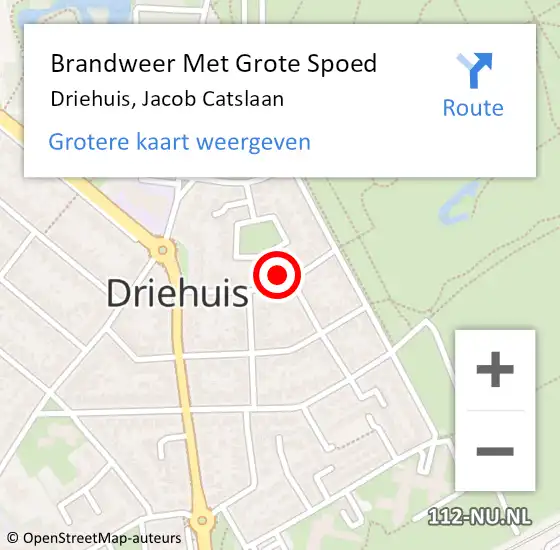 Locatie op kaart van de 112 melding: Brandweer Met Grote Spoed Naar Driehuis, Jacob Catslaan op 5 februari 2022 07:28
