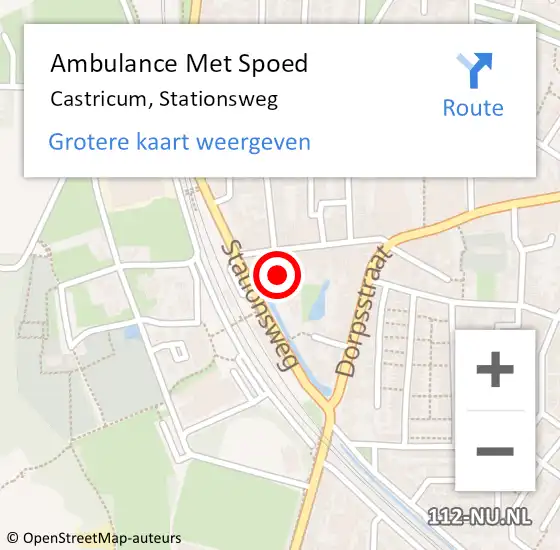 Locatie op kaart van de 112 melding: Ambulance Met Spoed Naar Castricum, Stationsweg op 5 februari 2022 07:41