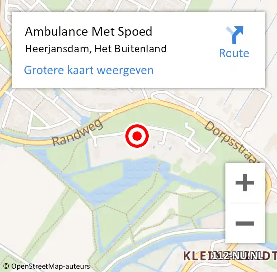 Locatie op kaart van de 112 melding: Ambulance Met Spoed Naar Heerjansdam, Het Buitenland op 5 februari 2022 08:06