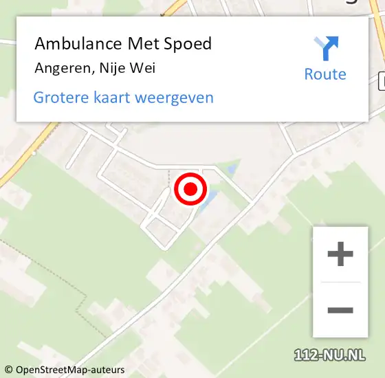 Locatie op kaart van de 112 melding: Ambulance Met Spoed Naar Angeren, Nije Wei op 5 februari 2022 08:55