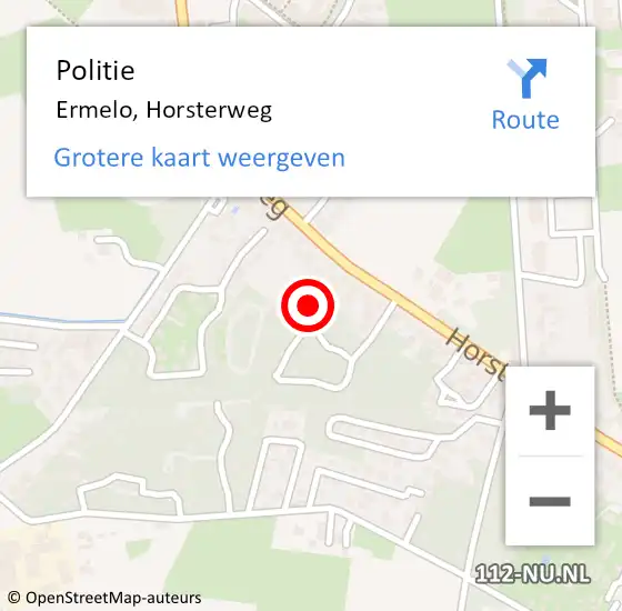 Locatie op kaart van de 112 melding: Politie Ermelo, Horsterweg op 5 februari 2022 09:48