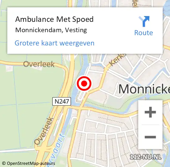 Locatie op kaart van de 112 melding: Ambulance Met Spoed Naar Monnickendam, Vesting op 5 februari 2022 10:21