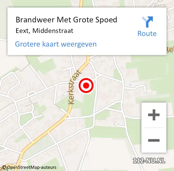 Locatie op kaart van de 112 melding: Brandweer Met Grote Spoed Naar Eext, Middenstraat op 5 februari 2022 10:45